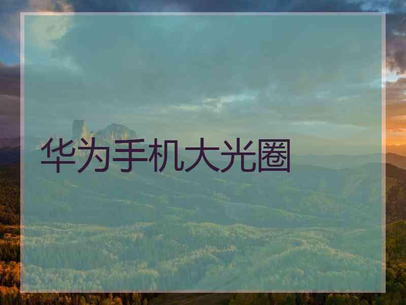 华为手机大光圈