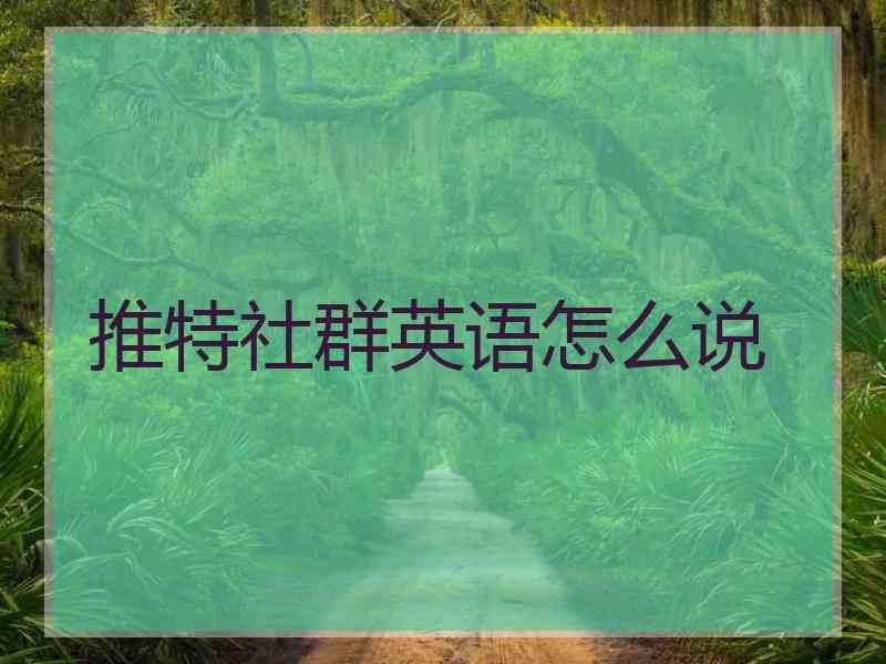 推特社群英语怎么说