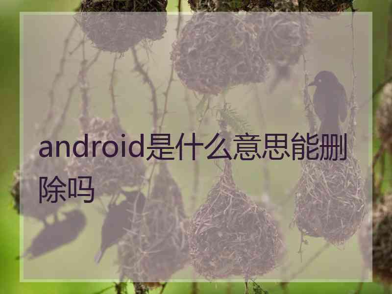 android是什么意思能删除吗