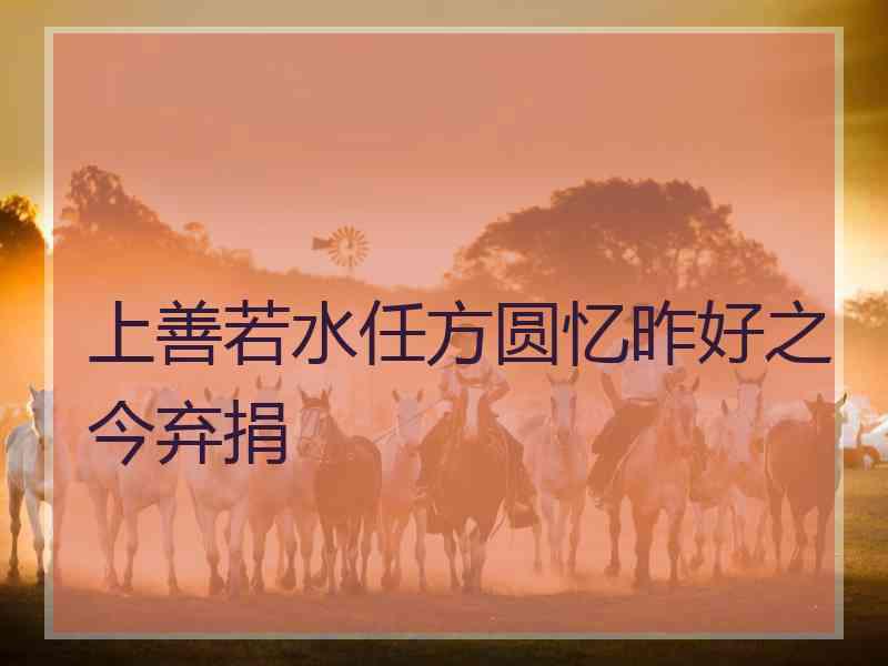 上善若水任方圆忆昨好之今弃捐