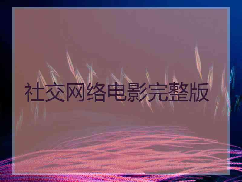 社交网络电影完整版