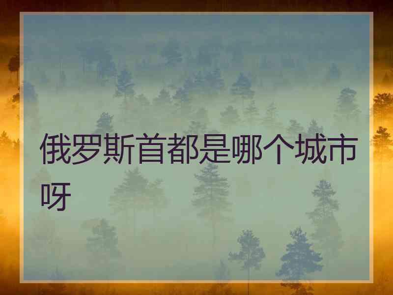 俄罗斯首都是哪个城市呀