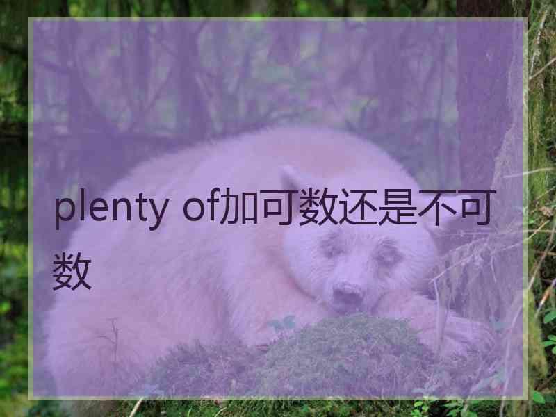 plenty of加可数还是不可数