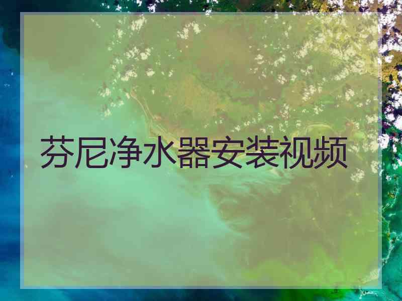 芬尼净水器安装视频