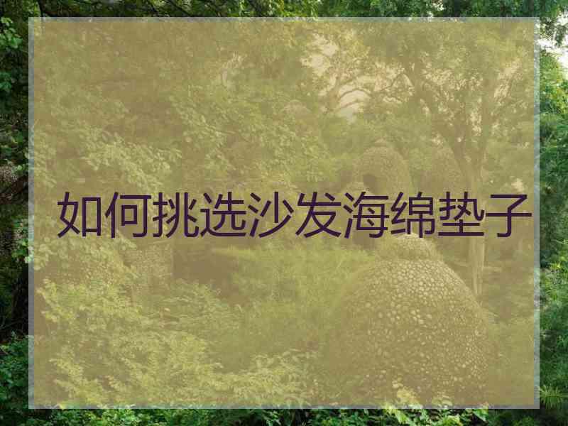 如何挑选沙发海绵垫子