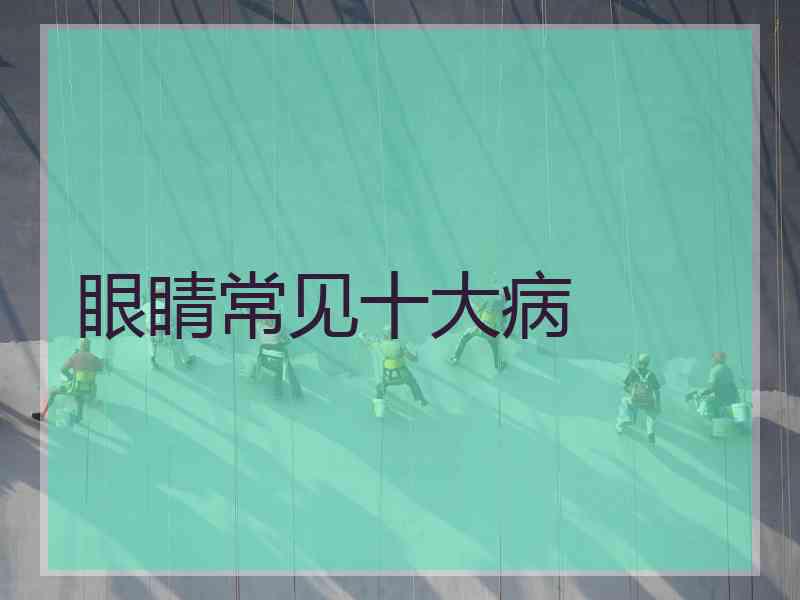 眼睛常见十大病