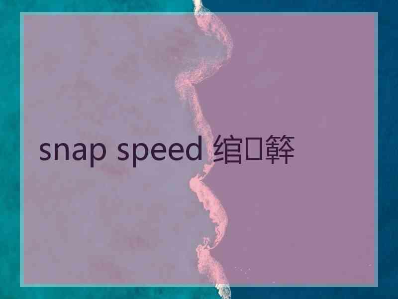 snap speed 绾㈠簳