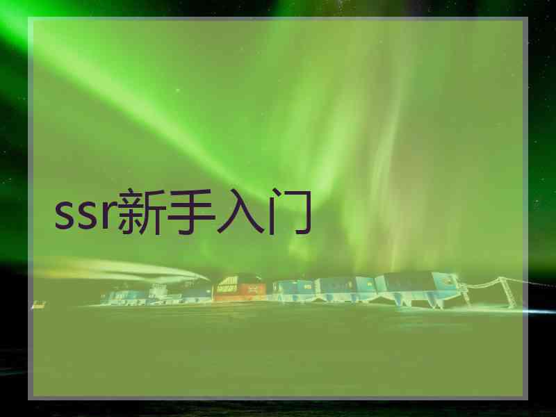 ssr新手入门