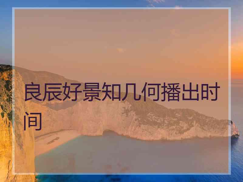 良辰好景知几何播出时间
