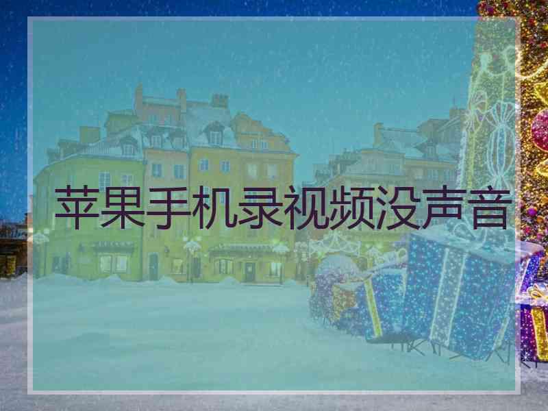苹果手机录视频没声音