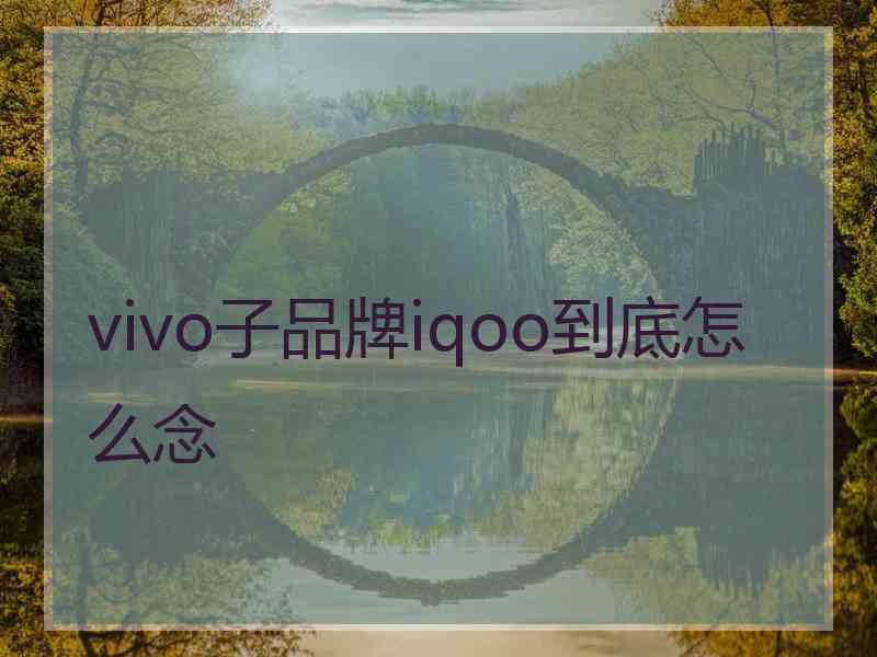 vivo子品牌iqoo到底怎么念