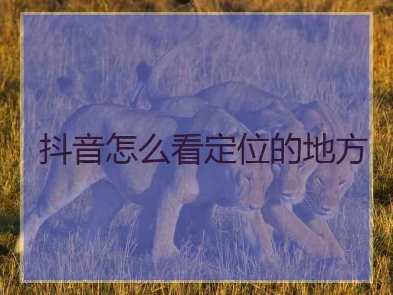 抖音怎么看定位的地方