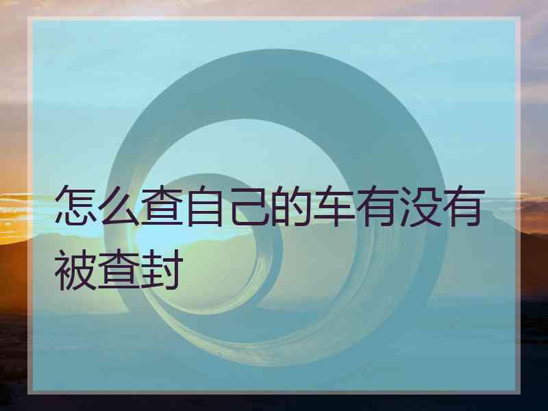 怎么查自己的车有没有被查封