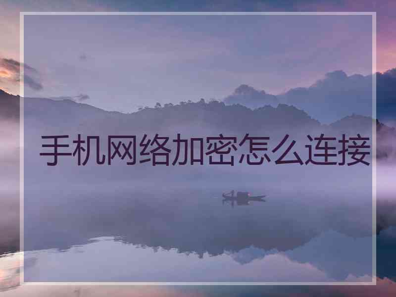 手机网络加密怎么连接