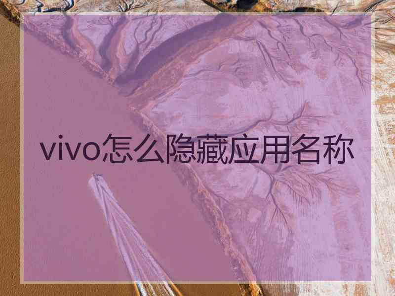 vivo怎么隐藏应用名称