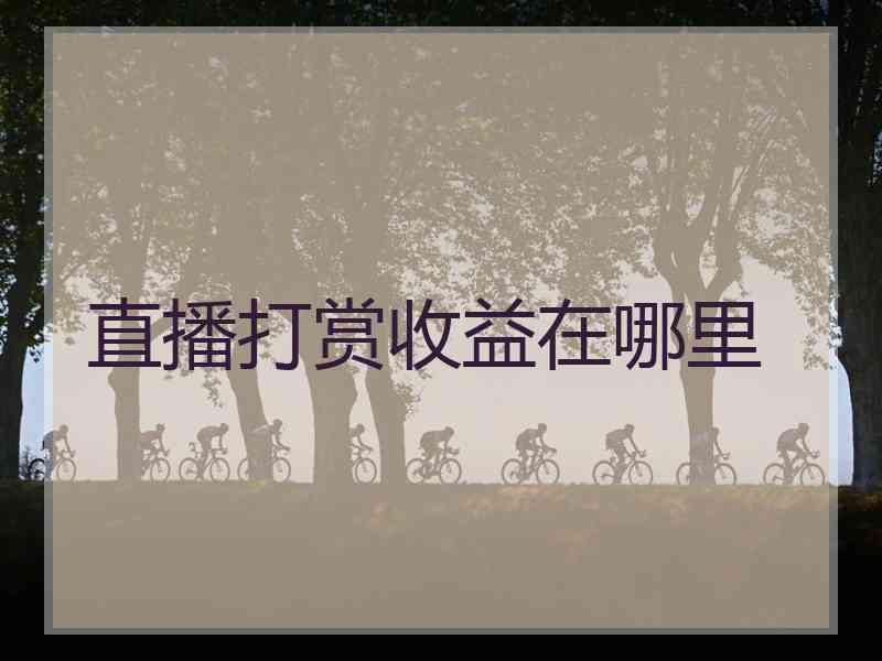直播打赏收益在哪里