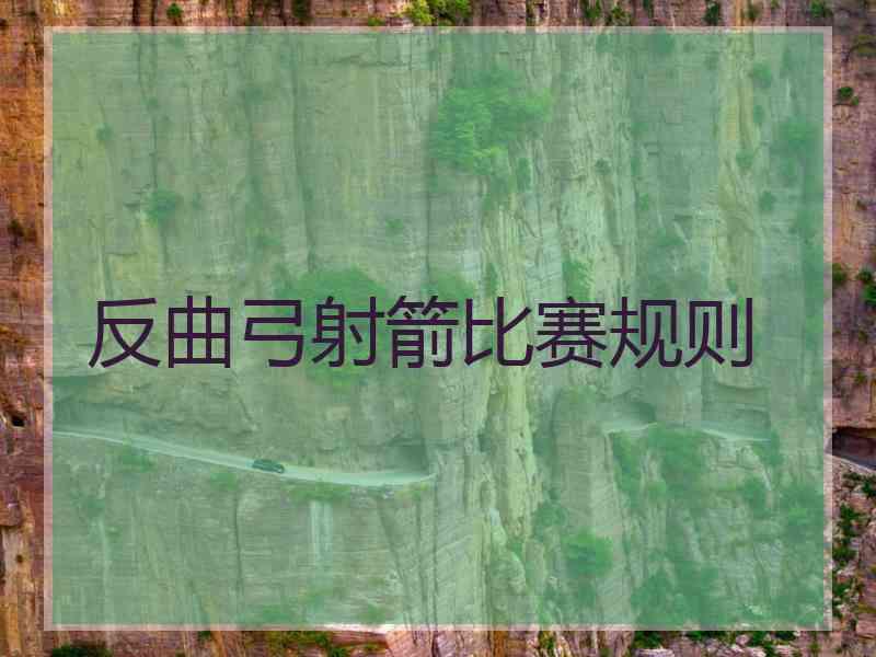反曲弓射箭比赛规则