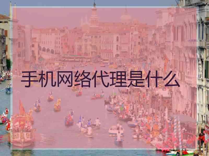 手机网络代理是什么