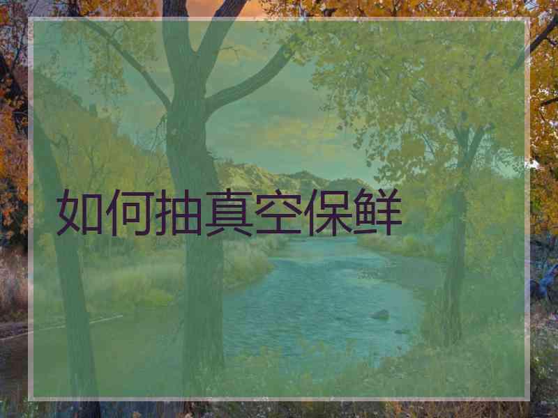 如何抽真空保鲜