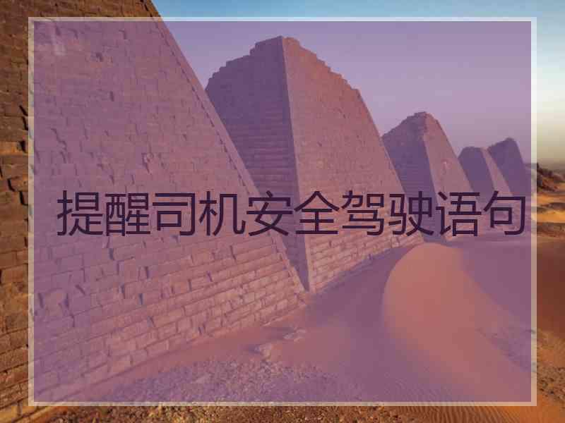 提醒司机安全驾驶语句