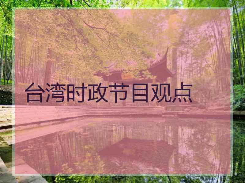 台湾时政节目观点