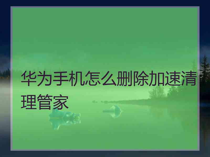 华为手机怎么删除加速清理管家