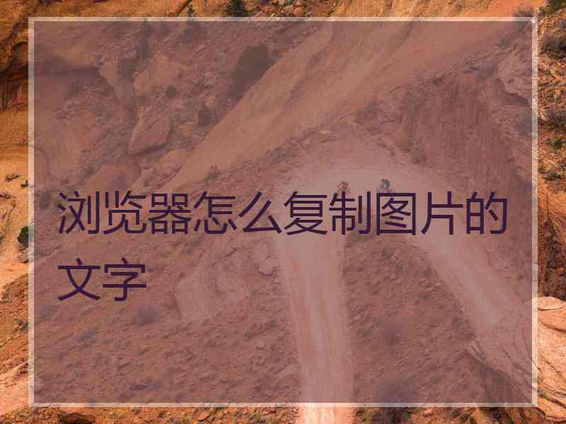 浏览器怎么复制图片的文字
