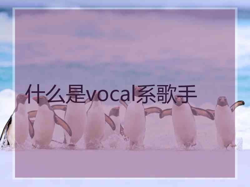 什么是vocal系歌手