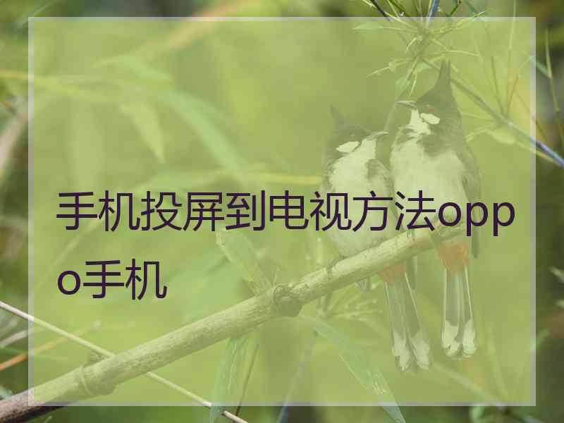 手机投屏到电视方法oppo手机