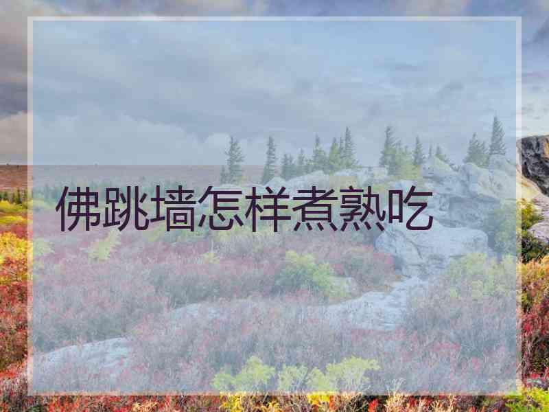 佛跳墙怎样煮熟吃