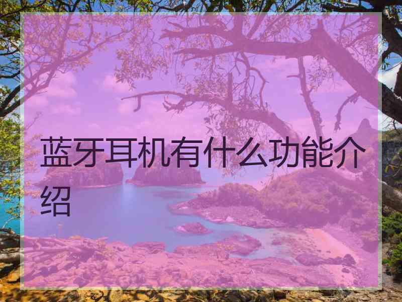 蓝牙耳机有什么功能介绍