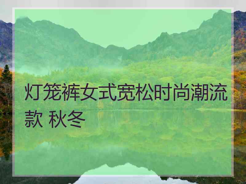 灯笼裤女式宽松时尚潮流款 秋冬