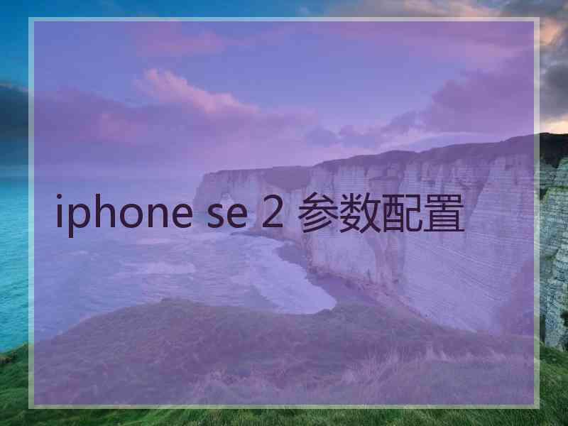 iphone se 2 参数配置