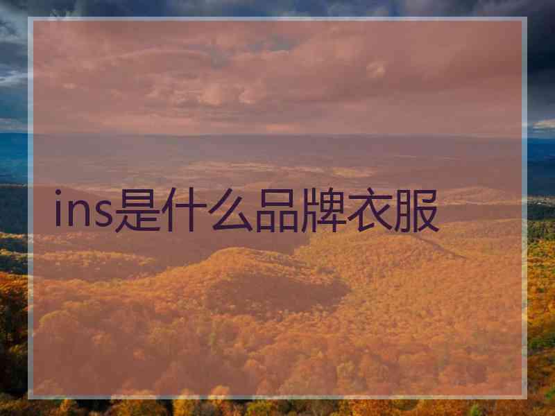 ins是什么品牌衣服