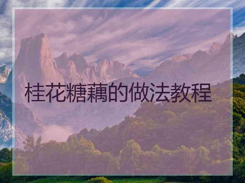 桂花糖藕的做法教程