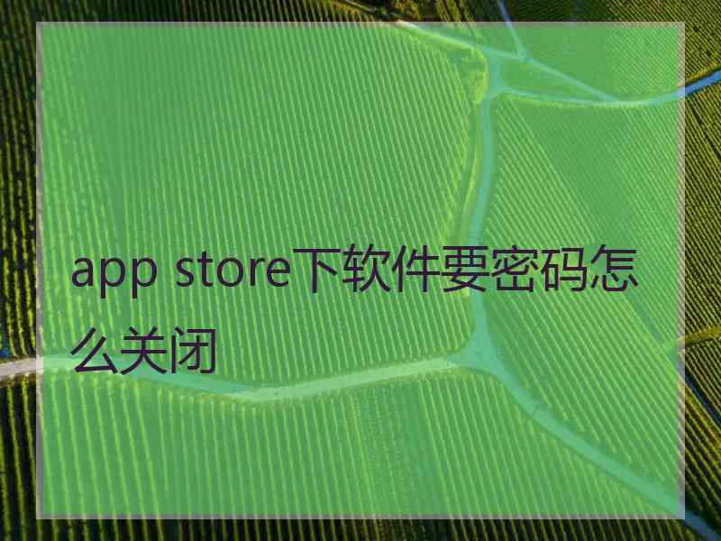 app store下软件要密码怎么关闭