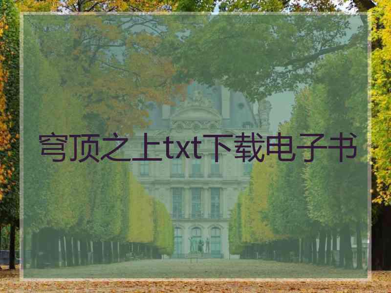 穹顶之上txt下载电子书
