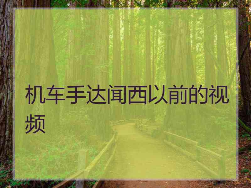 机车手达闻西以前的视频