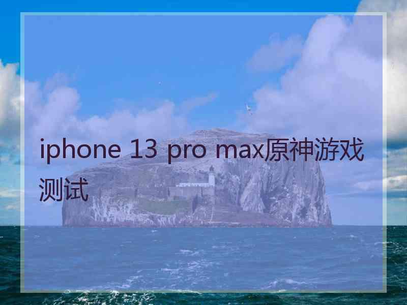 iphone 13 pro max原神游戏测试
