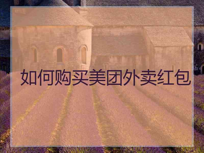 如何购买美团外卖红包