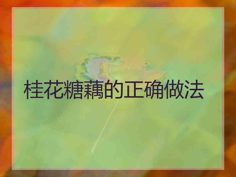 桂花糖藕的正确做法
