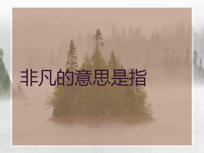 非凡的意思是指