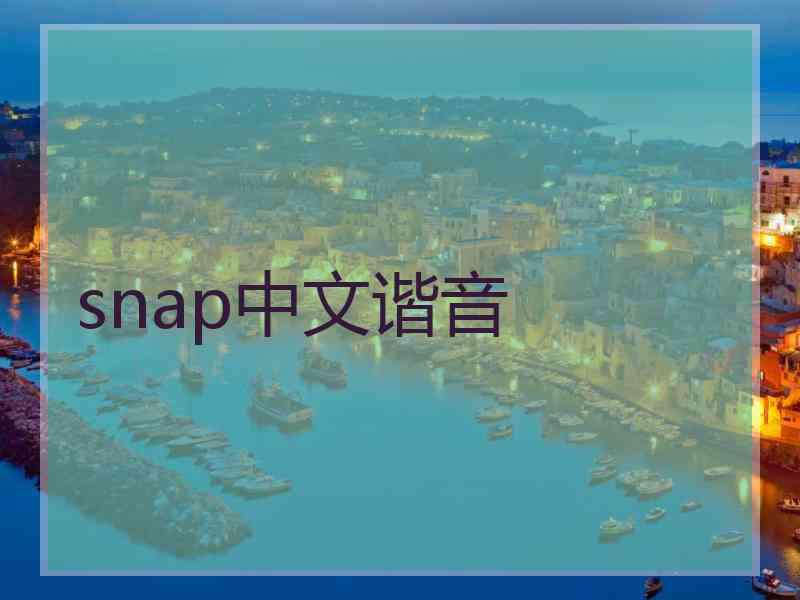 snap中文谐音