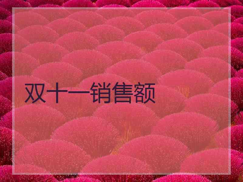 双十一销售额