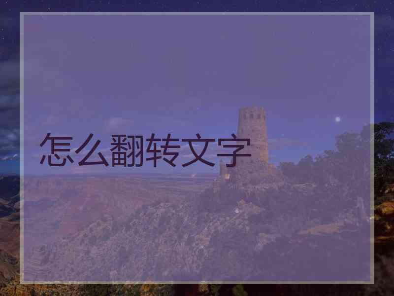 怎么翻转文字