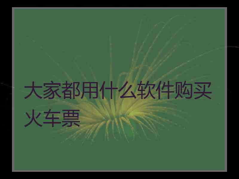 大家都用什么软件购买火车票