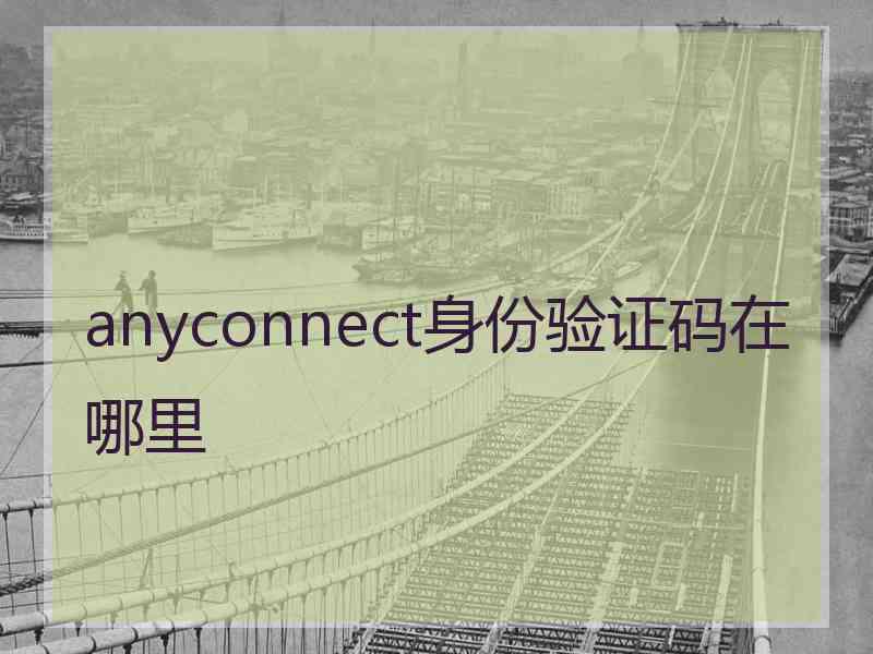 anyconnect身份验证码在哪里