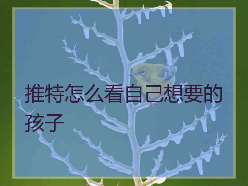 推特怎么看自己想要的孩子