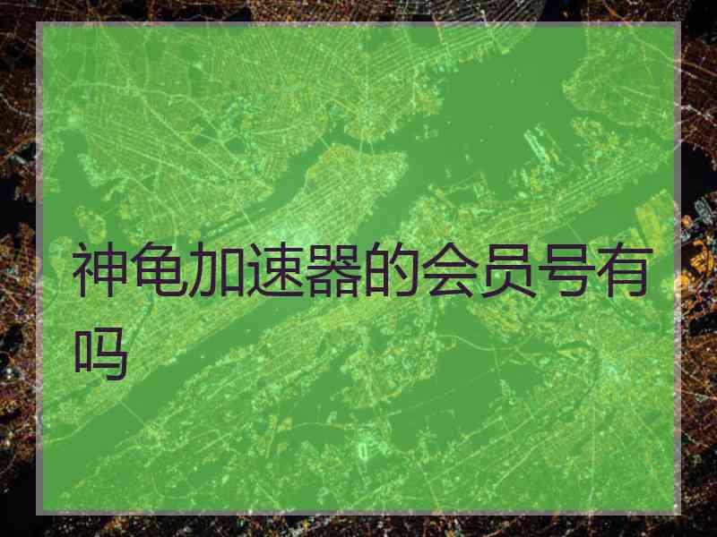 神龟加速器的会员号有吗