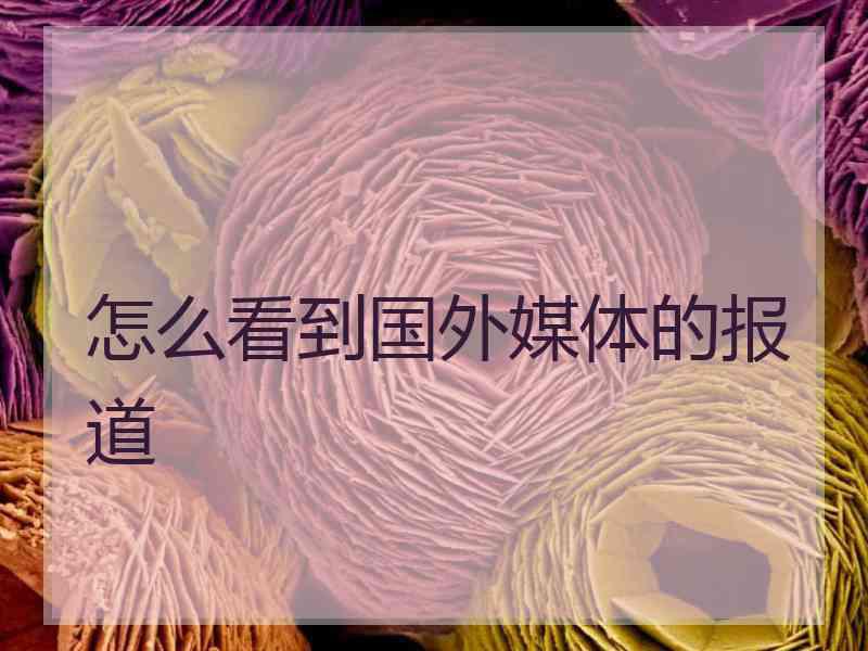 怎么看到国外媒体的报道